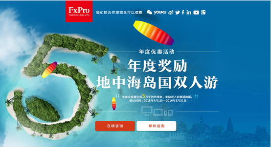 浦汇FxPro派发惊喜福利，与代理一起游地中海岛国