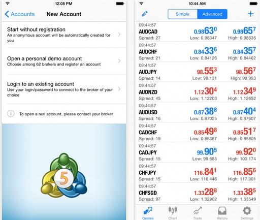 迈达克发布新版MT5手机App 模拟账户开户简化